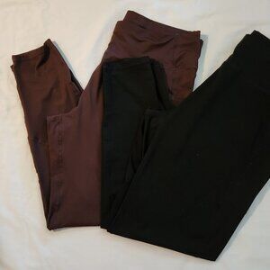 **WAW**Lot of two yoga pants sz 2X brown black EUC